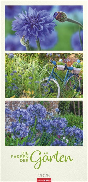 Die Farben der Gärten Kalender 2025 Langer Foto-Wandkalender im Format 33 x 68 cm. Natur-Kalender 2025 mit atemberaubenden Garten-Fotos in eleganten Kompositionen. Hochformat.