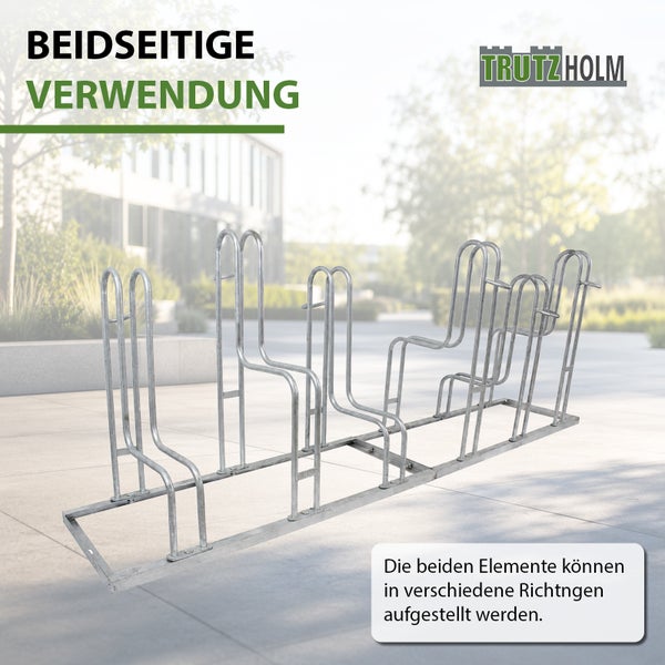 Trutzholm Fahrradständer aus verzinktem Stahl für beidseitige Nutzung zur Bodenmontage im Außenbereich