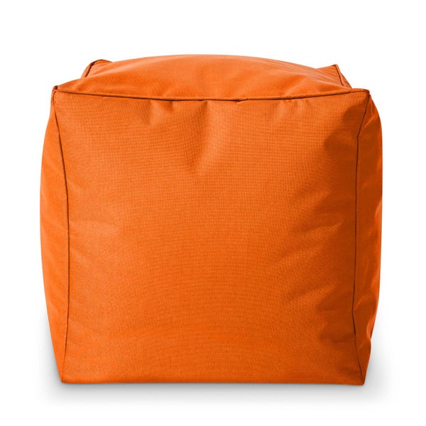 Green Bean Sitzsack-Hocker 40x40x40cm mit EPS-Perlen Füllung - Fußhocker Fußkissen Sitz-Pouf für Sitzsäcke - Bodenkissen für Kinder und Erwachsene - Fußablage Sitzkissen Sitzhocker Orange