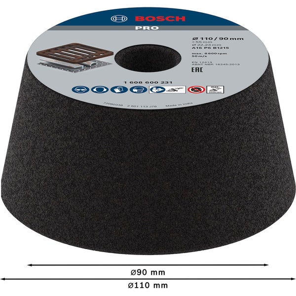 Bosch PRO Metal Konischer Schleiftopf 90 x 110 x 55 mm G16 - 1608600231
