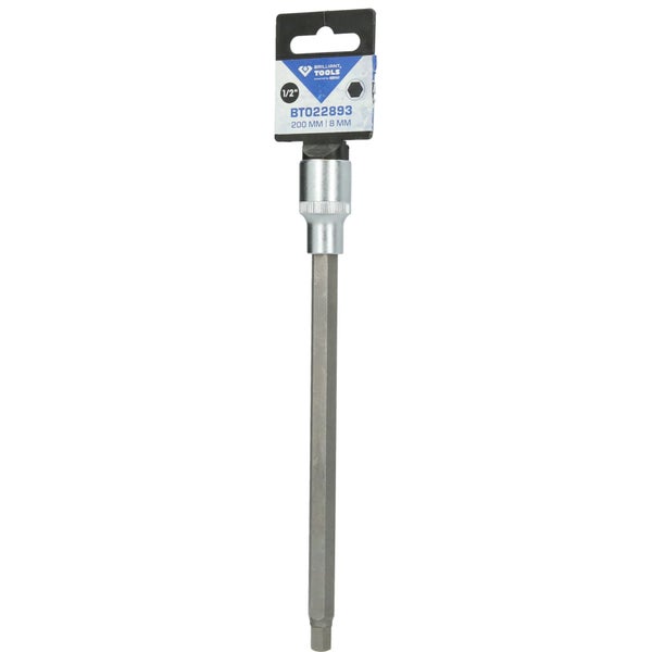 Brilliant Tools Innensechskant-Einsatz mit 1/2-Zoll-Antrieb, 200 mm Länge und 8 mm Schlüsselweite