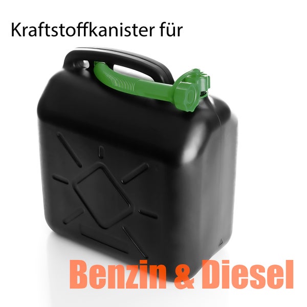 BigDean 2 Stück Benzinkanister 5L mit flexiblem Ausgießer - Kraftstoffkanister für Benzin & Diesel - UN-Zulassung handlicher Kanister Dieselkanister Reservekanister - Made in Europa