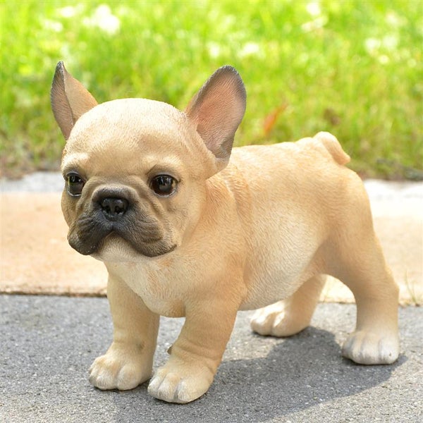 Dekofigur Gartenfigur Französische Bulldogge braun