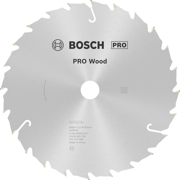 Bosch Pro Holzsägeblatt, 190 x 2,2/1,6 x 20 Millimeter