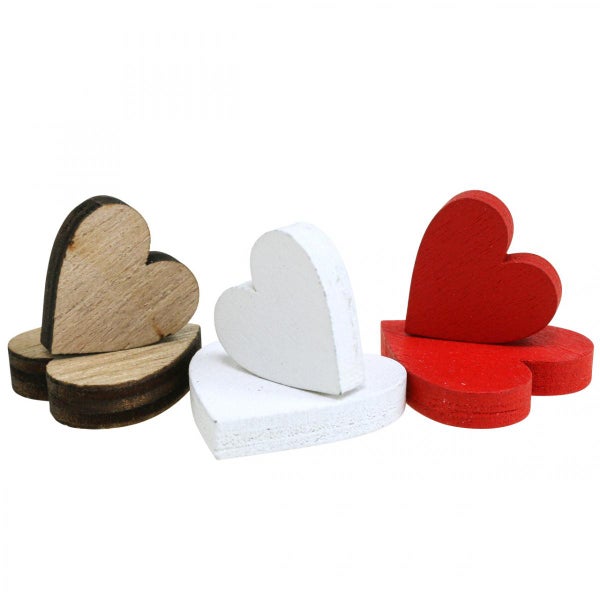 Dekorative Herzen aus Holz, sortiert