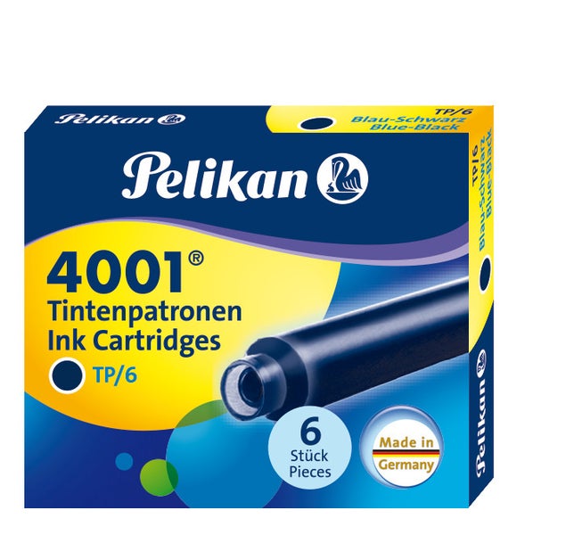 Pelikan Tintenpatronen 4001® Set mit 6 Standard-Patronen, Blau-Schwarz