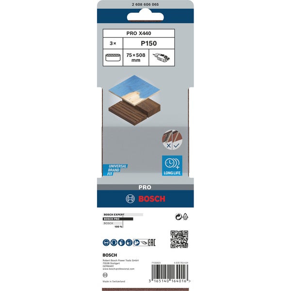 Bosch PRO X440 Schleifband 75 x 508 mm 150 - 2608606065