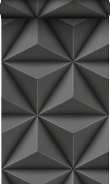 Origin Wallcoverings Öko-Strukturtapete 3D-Muster Dunkelgrau - 0,53 x 10,05 m - 347816