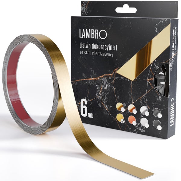 Lambro Dekorleiste aus Edelstahl, 6 Meter Rolle