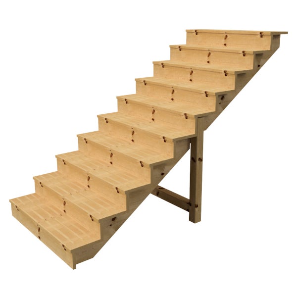 Holztreppe mit acht Stufen