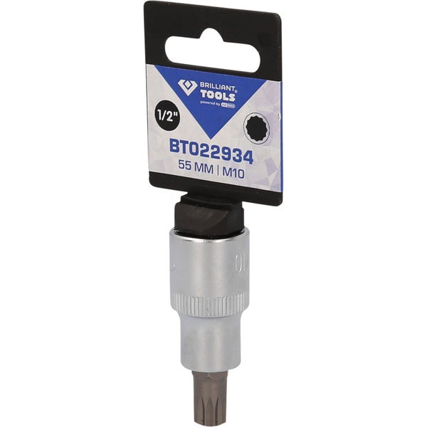 BRILLIANT TOOLS 1/2 Vielzahn-Bit-Stecknuss 55 mm lang M10 - BT022934