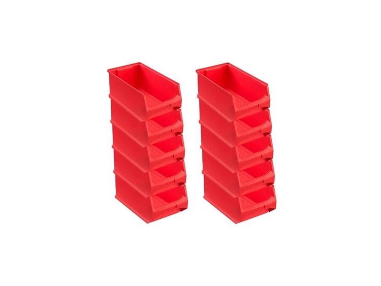 PROREGAL Rote Sichtlagerbox 4.0 HxBxT 15 x 20 x 35 cm 7,2 Liter Sichtlagerbehälter Sichtlagerkasten Sichtlagerkastensortiment Sortierbehälter