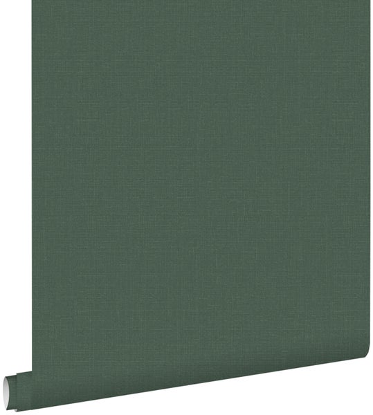 ESTAhome Tapete Leinen-Optik Graugrün - 53 cm x 10.05 m - 148748