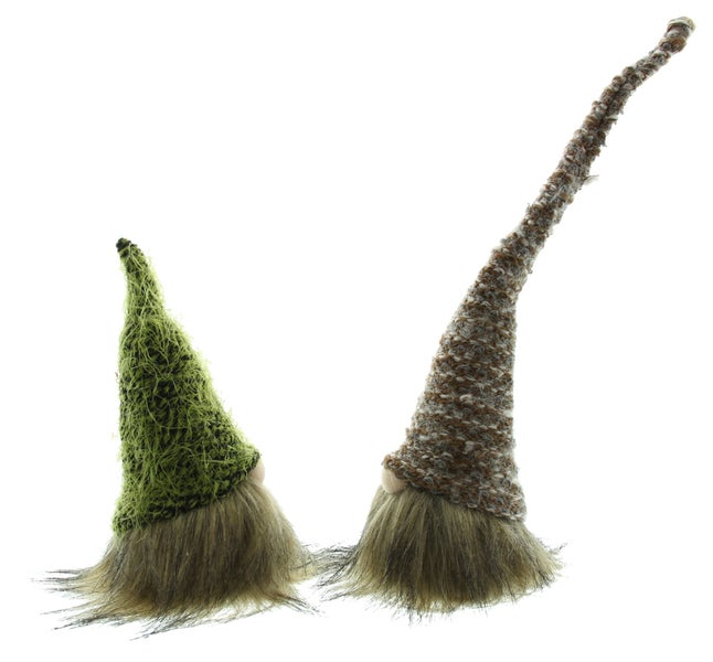 FRANK FLECHTWAREN | Wichtel Zottel, 2er Set, KERAMIK, TEXTIL, ca. Höhe 17 cm, 33 cm