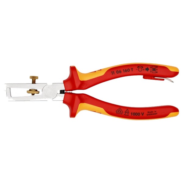 Knipex Abisolierzange mit Befestigungsöse und Öffnungsfeder universal - 1106160T