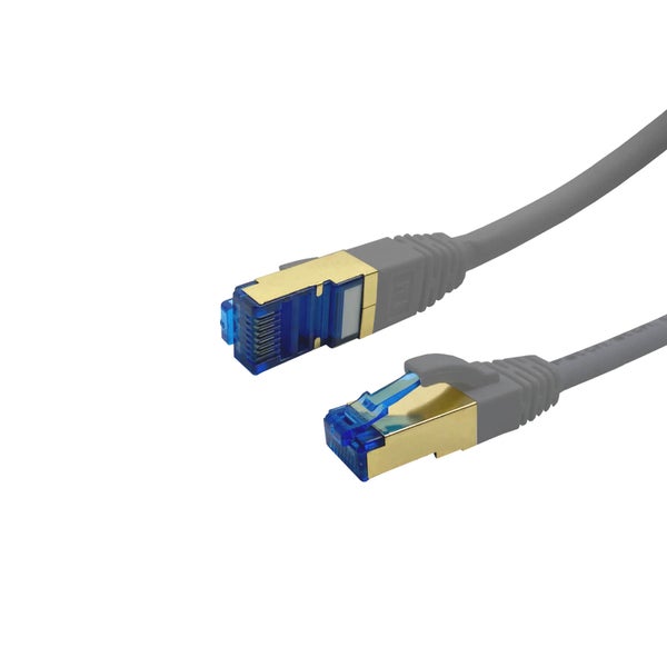 ProfiPatch Netzwerkkabel Cat7 S/FTP RJ45 LAN Kabel LSZH Premium Ethernet Patchkabel 10GB 600MHz grau 20m Switch Router Gaming Patchpanel