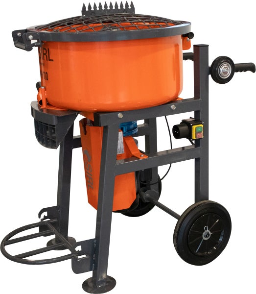 Betonmischer SIRL MH110 – 95 L Trommel, 1500 W Motor, Zwangsmischer mit 3 Rührarmen für Baustellen