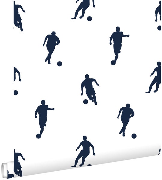 ESTAhome Tapete Fußballspieler Dunkelblau - 53 cm x 10.05 m - 138801