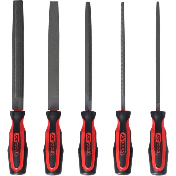 Set aus fünf Feilen mit KS Tools Logo am Griff