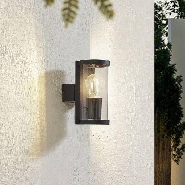 Lucande Wandleuchte außen Zanta (Modern) in Schwarz aus Aluminium (1 flammig, E27) - Außenwandleuchten Wandlampe Led Außenlampe Outdoor für Außenwand/Hauswand Haus Terrasse & Balkon