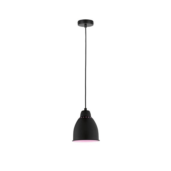 Neordic Set Pendelleuchte Hilla + LED Reflektor E27 Schwarz dimmbar Metall / 230V 200lm 6,5W 1300K