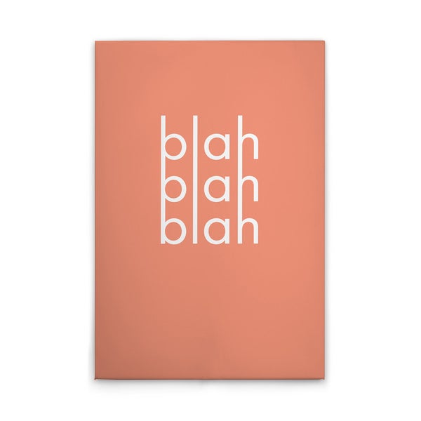 Dekoratives Wandbild mit dem Wort 'Blah' dreimal übereinander