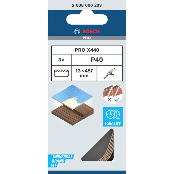 Bosch PRO X440 Schleifband 13 x 457 mm 40 - 2608606203