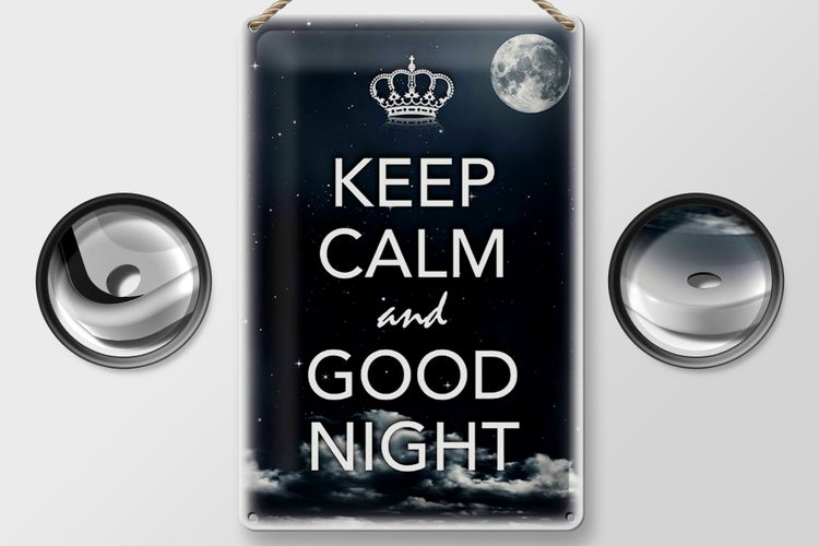 Blechschild Spruch 20x30cm Keep Calm and good night