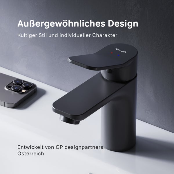 AM.PM Waschtischarmatur mit Einhebelmischer FXA02122 X-Joy Schwarz matt