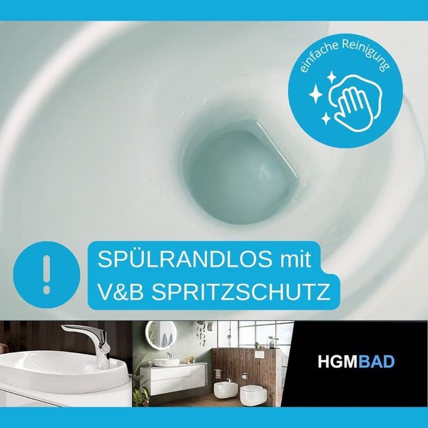Spülrandloses WC mit Spritzschutz für einfache Reinigung