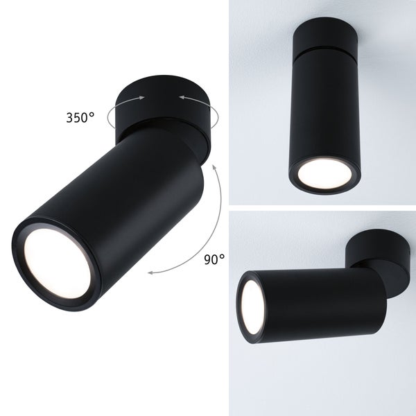 LED Deckenleuchte 3-Step-Dim Turnal Coin 2700K 470lm 230V 6W dimmbar Schwarz matt