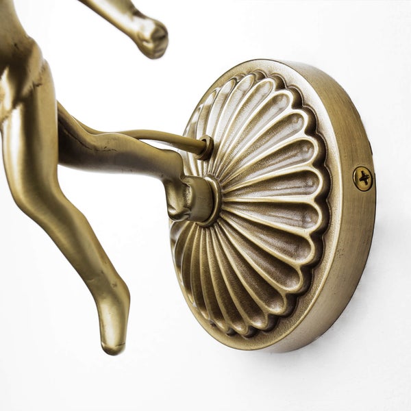 Wandleuchte mit floralem Design und Figur