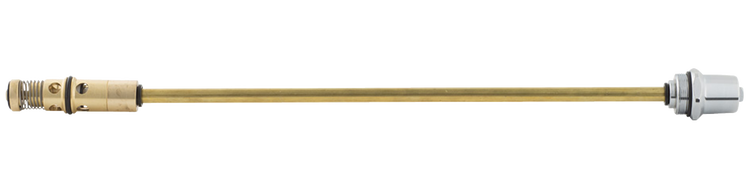 Ventilspindel für frostsichere Außenarmatur mit Messingstange, Feder und Dichtungsringen.