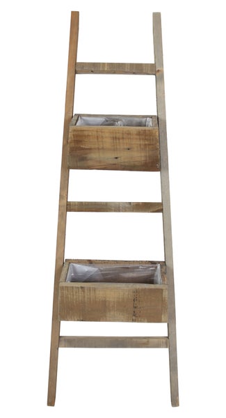FRANK FLECHTWAREN | Pflanzleiter Rustikal, HOLZ, FOLIE, 110 x 41 x 26 cm