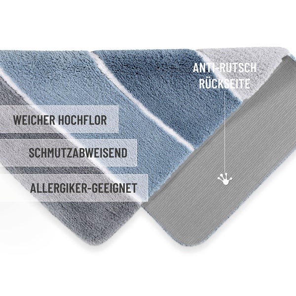Badteppich Rauch Blau Rio Marina Homie Living 55x65 cm