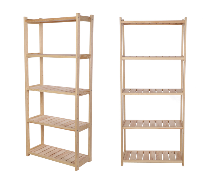 PROREGAL Holzregal SPREEWALD HxBxT 163x70x33cm 5 Ebenen Massives Kiefernholz Natur