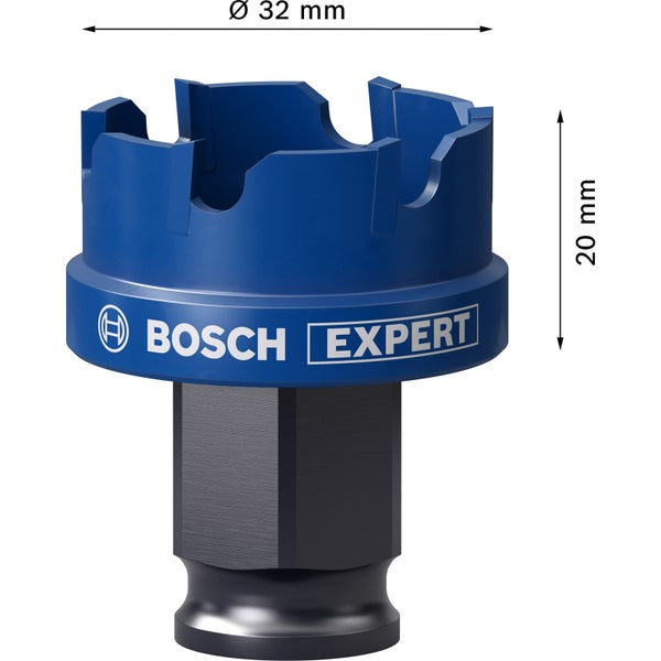 Bosch Expert Lochsäge mit 32 Millimeter Durchmesser und 20 Millimeter Schnitttiefe