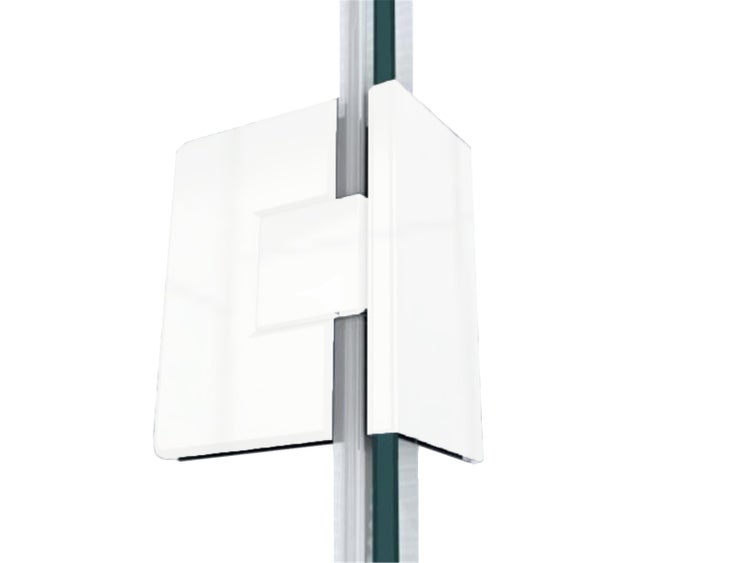 Detailansicht eines Duschkabinen-Scharniers