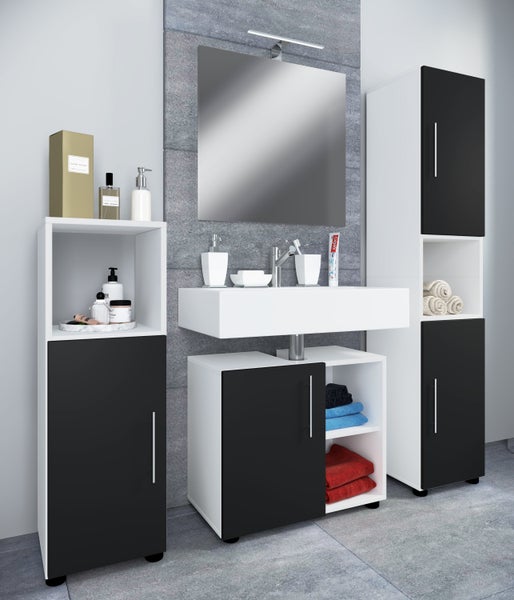 4-tlg. Badmöbel Set Komplett Badschrank Flandu Ill