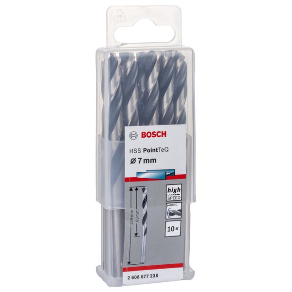 Bosch 10x HSS PointTeQ DIN 338 7 x 69 x 109 mm - 2608577238