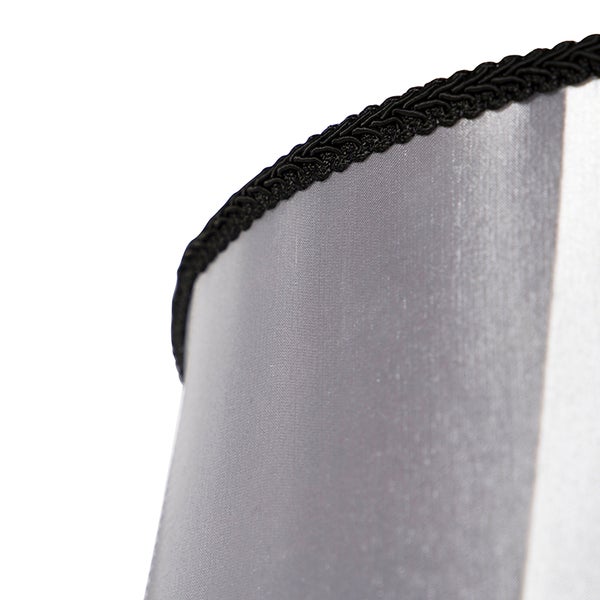 Seidenlampenschirm schwarz mit grau 45 cm - Granny