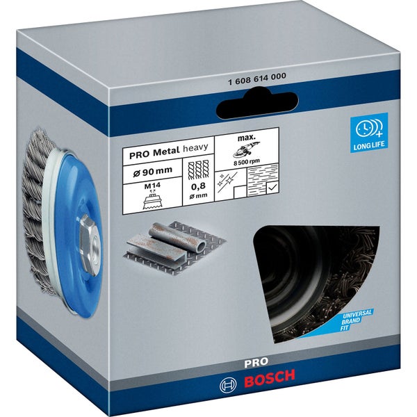 Bosch PRO Metal heavy Topfbürste 90 x 0,80 mm Gewinde - 1608614000