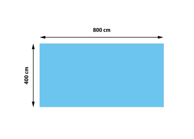 Rechteck mit den Maßen 800 cm mal 400 cm