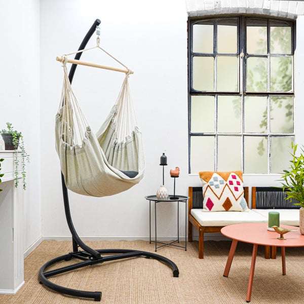 XL Hängesessel Relaxsessel 155x125cm bis 100kg in Seidengrau