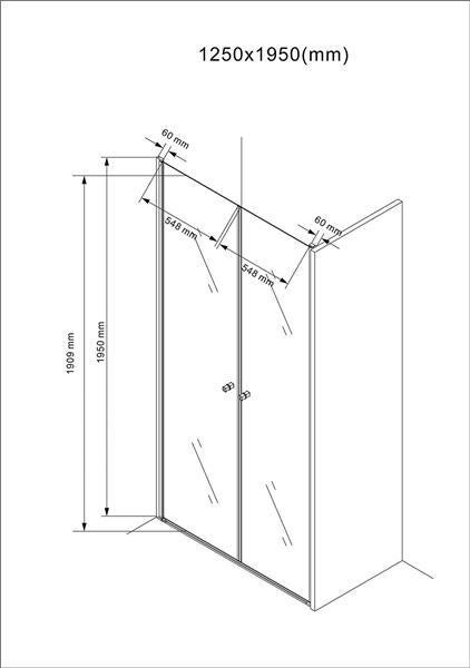 BuyLando Maja 125x195 cm Duschtür Nischdusche Klarglas