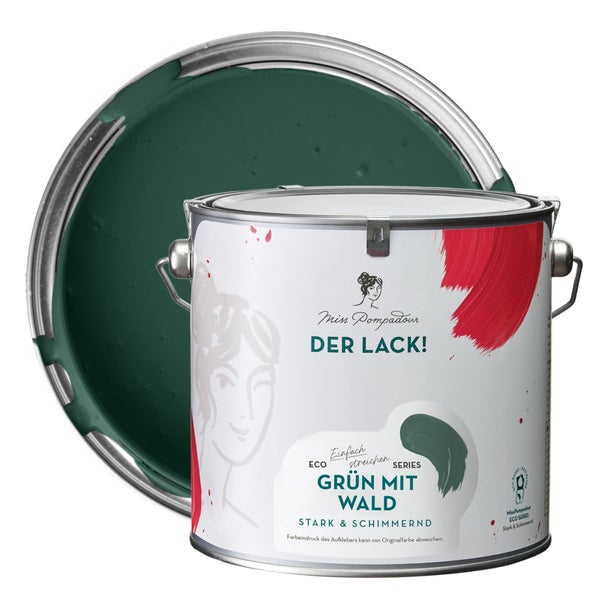 MissPompadour seidenmatte Holzfarbe - Grün mit Wald - 2,5 L, Möbelfarbe ohne Schleifen - Farbe für Holz, Metall, Kunststoff - Holzlack, Möbellack schnelltrocknend mit hoher Deckkraft