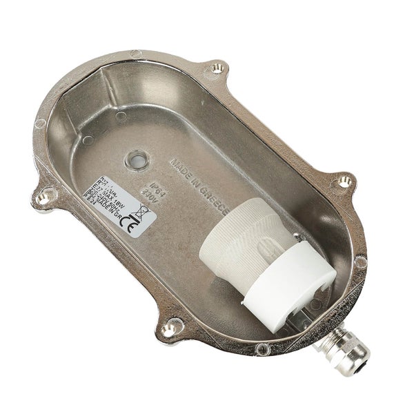 Leere Lampenfassung mit E27 Fassung in Metallgehäuse für Außenbereich