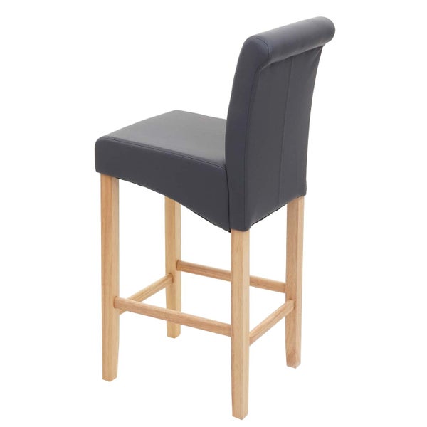 Barhocker mit Holzbeinen und gepolsterter Sitzfläche