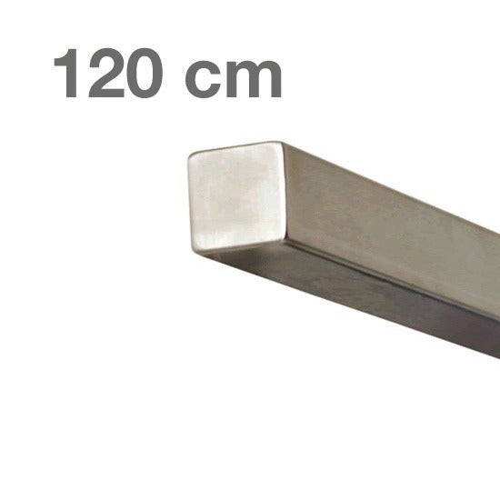 Quadratprofil aus Metall, 120 Zentimeter.