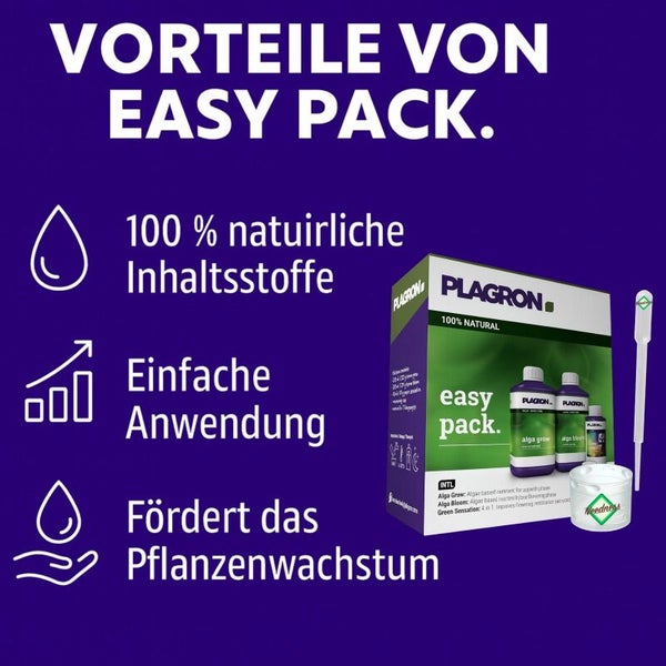 Plagron Easy Pack mit natürlichen Inhaltsstoffen zur einfachen Anwendung und Förderung des Pflanzenwachstums